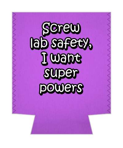 purple screw lab safety i want super powers stickers, magnet