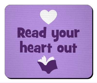 purple white heart read your heart out open book stickers, magnet