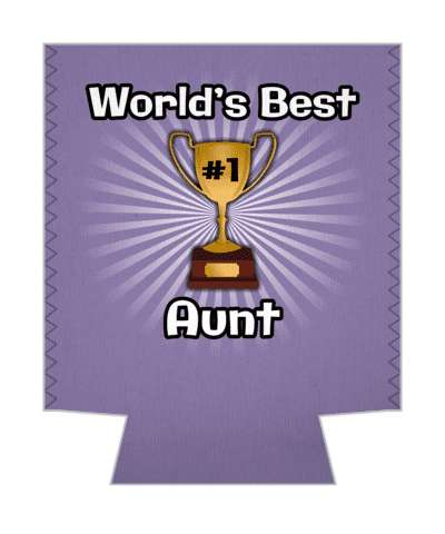 purple worlds best aunt trophy number one stickers, magnet