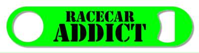 racecar addict stencil black green stickers, magnet