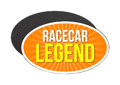racecar legend orange rays white yellow stickers, magnet