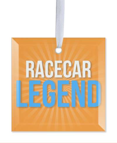 racecar legend rays white orange blue stickers, magnet