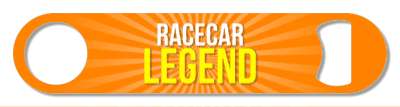 racecar legend rays white orange yellow stickers, magnet