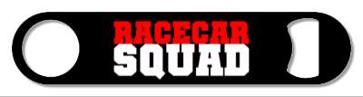 racecar squad team bold black red white stickers, magnet