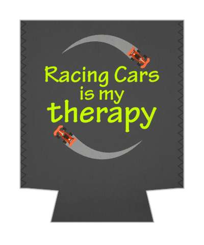 racing cars is my therapy racecars circle stickers, magnet