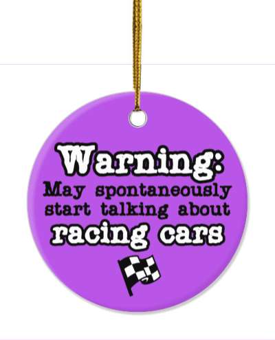 racing flags danger symbol warning may spontaneously start talking about racing cars stickers, magnet