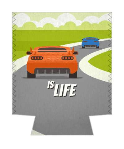 racing is life colorful track car racing stickers, magnet