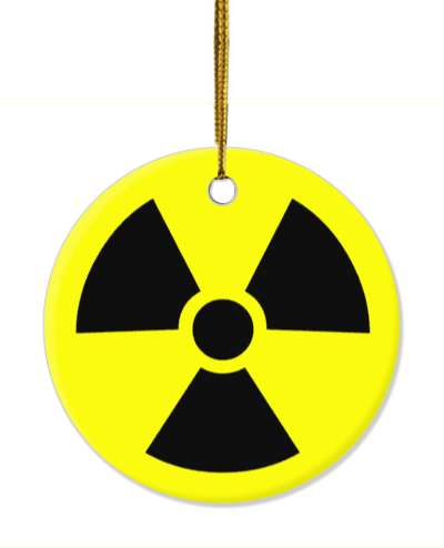 radioactive danger warning symbol yellow stickers, magnet