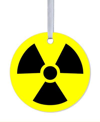 radioactive symbol danger warning yellow stickers, magnet