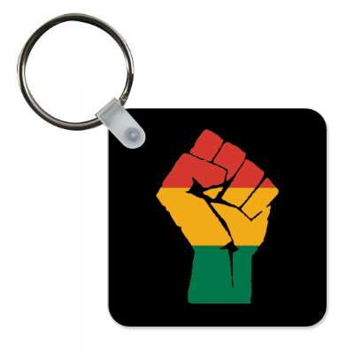 raised fist pan african colors black freedom symbol stickers, magnet