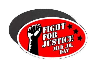raised fist right for justice mlk jr day stars red  stickers, magnet