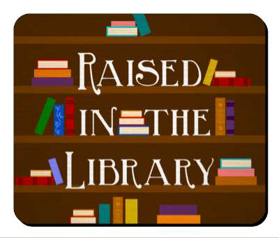 raised in the library book shelves cute stickers, magnet