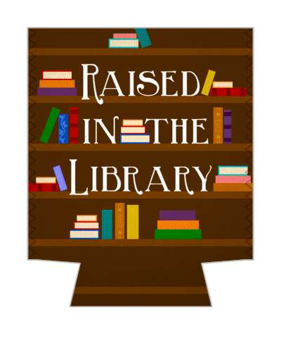 raised in the library cute bookshelf stickers, magnet