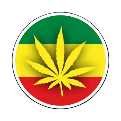 rasta mj leaf weed marijuana rastafarian stickers, magnet
