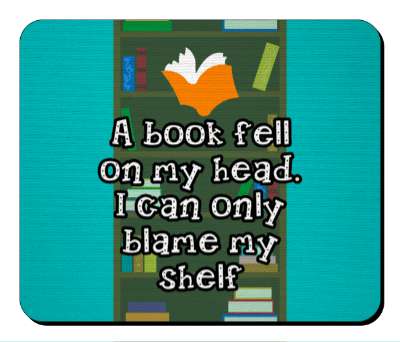 reading humor a book fell on my head i can only blame my shelf wordplay funny stickers, magnet