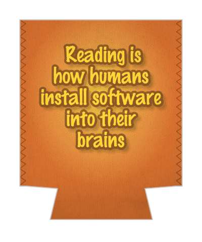 reading is how humans install software into their brains fun saying stickers, magnet
