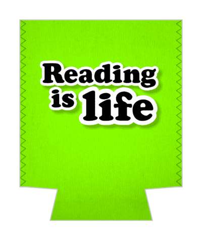 reading is life bright green stickers, magnet
