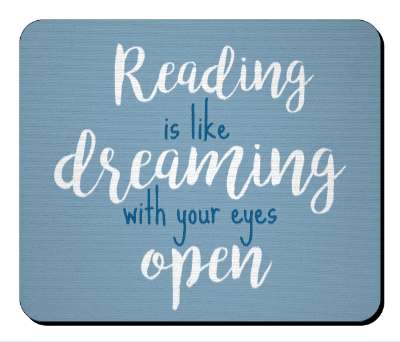 reading is like dreaming with your eyes open cursive stickers, magnet