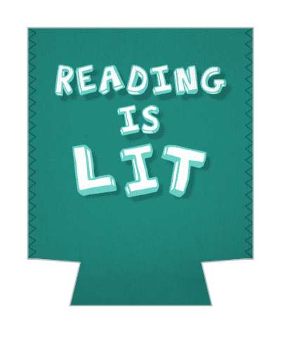 reading is lit funny pun stickers, magnet