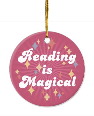 reading is magical colorful diamond stars stickers, magnet