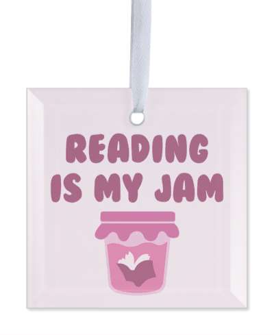 reading is my jam book in jar wordplay stickers, magnet