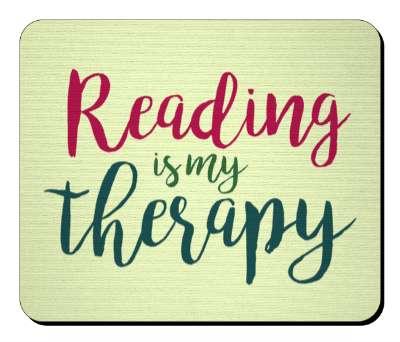 reading is my therapy cursive cute stickers, magnet