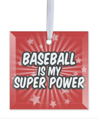 red baseball is my superpower stars burst stickers, magnet