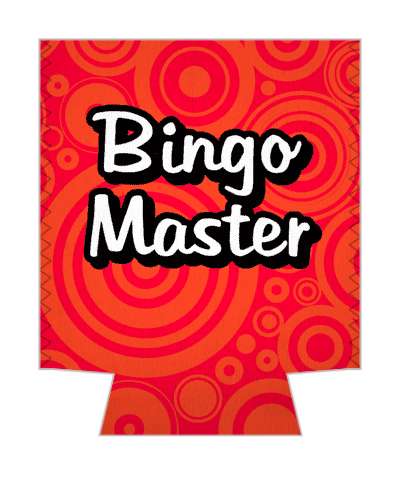 red bingo master cursive stickers, magnet