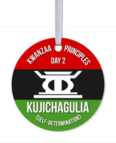 red black green kwanzaa principles day 2 kujichagulia self determination stickers, magnet
