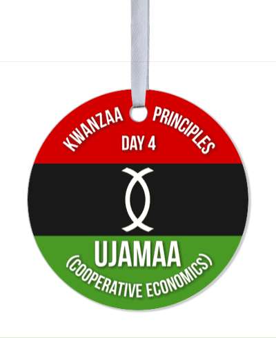 red black green kwanzaa principles day 4 ujamaa cooperative economics stickers, magnet
