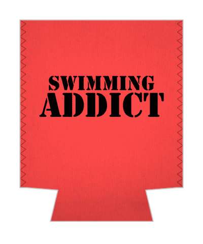 red black stencil swimming addict stickers, magnet