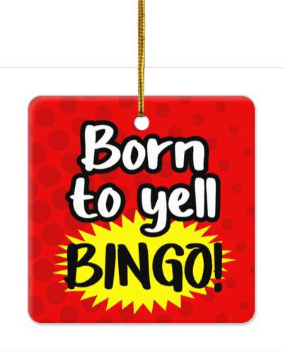 red born to yell bingo polkadots stickers, magnet