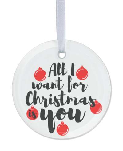 red bulb ornaments all i want for christmas is you stickers, magnet