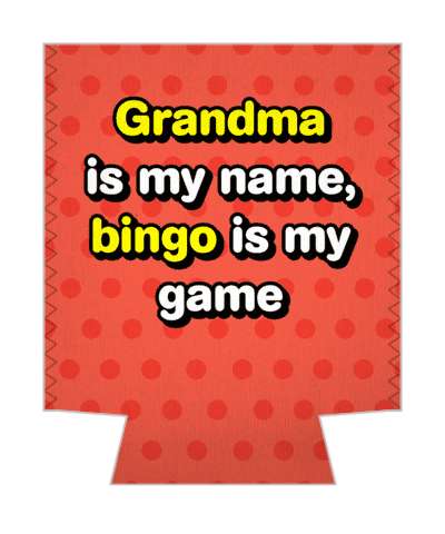 red grandma is my name bingo is my game stickers, magnet
