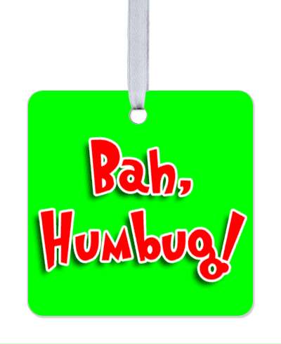 red green bah humbug cartoon stickers, magnet