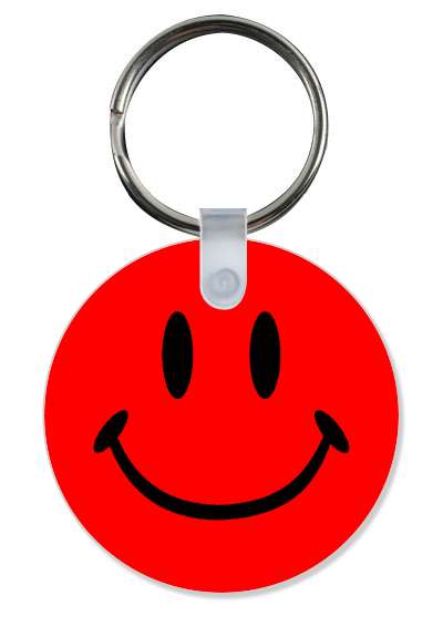 red joy happy smile face classic stickers, magnet