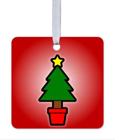 red little christmas tree star stickers, magnet