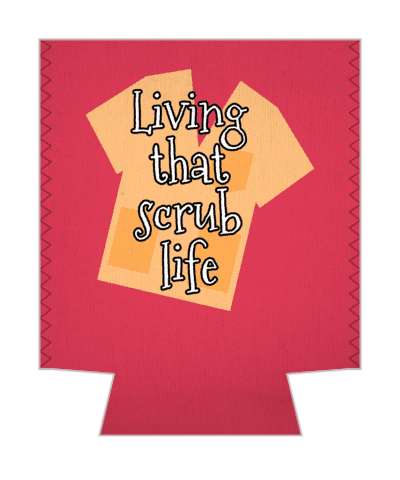 red living that scrub life stickers, magnet