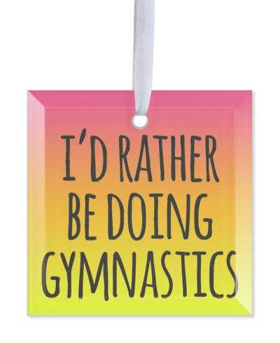 red orange yellow gradient id rather be doing gymnastics stickers, magnet