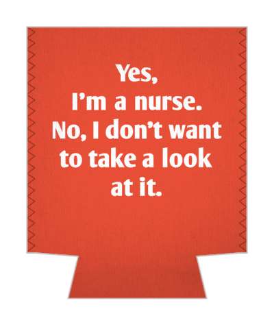 red orange yes im a nurse no i dont want to take a look at it stickers, magnet