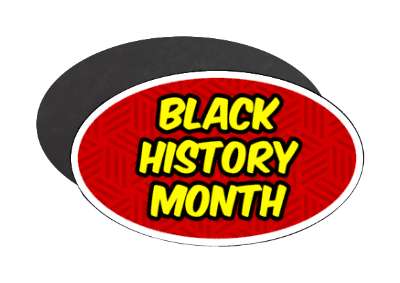 red pattern black history month yellow bold stickers, magnet
