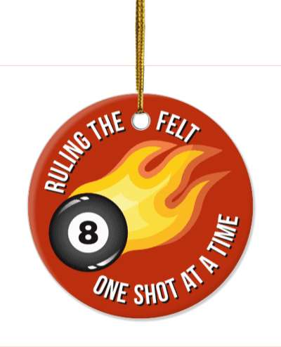 red ruling the felt one shot at a time flaming eight ball pool stickers, magnet