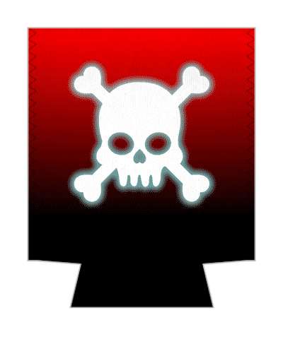 red skull crossbones gradient stickers, magnet