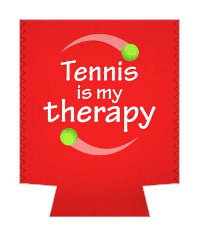 red tennis is my therapy circle tennisballs stickers, magnet