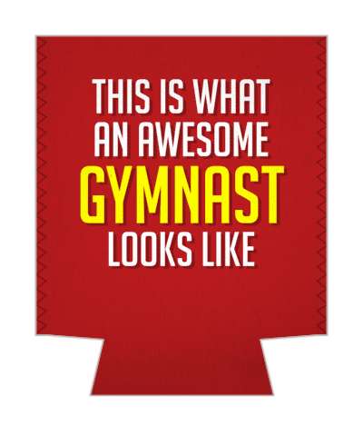red this is what an awesome gymnast looks like white yellow stickers, magnet