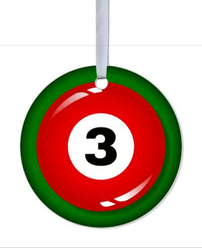 red three pool ball stickers, magnet