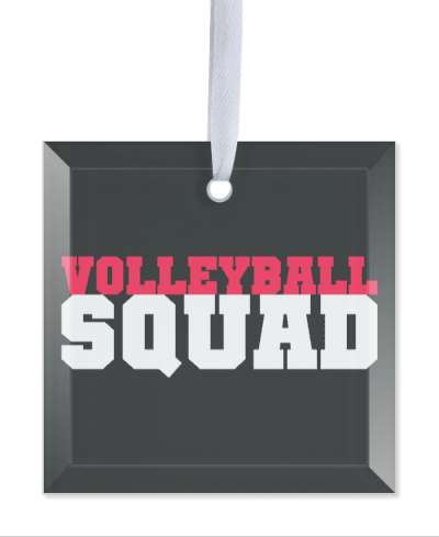 red volleyball squad black white stickers, magnet