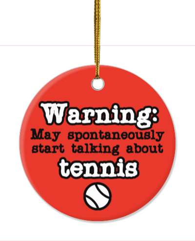 red warning danger sign may spontaneously start talking about tennis stickers, magnet