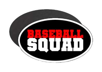 red white black team baseball squad stickers, magnet
