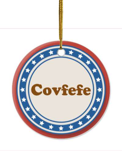 red white blue stars covfefe funny popular typo political stickers, magnet
